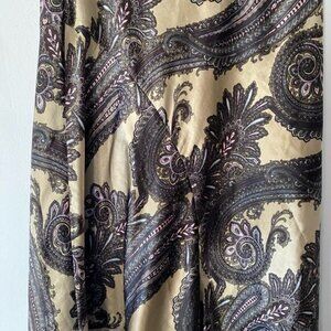 Paisley 90s Y2K Maxi Flare Skirt SZ M Silky‎ Boho Goth Whimsy Cottagecore